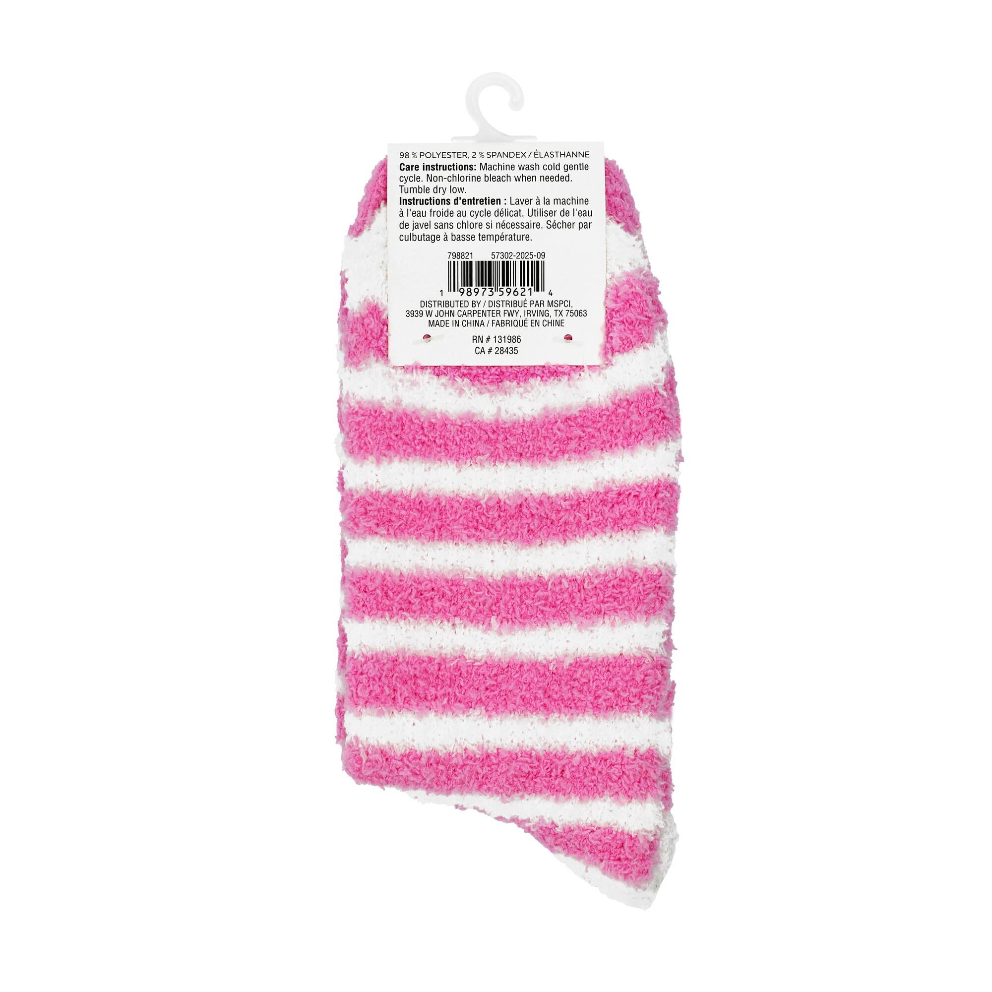 Pink & White Adult Fuzzy Socks by Fab Finds
